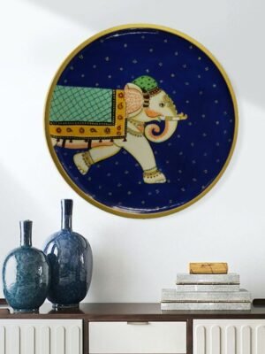 elephant pichwai wall hanging plate