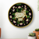 cow and calf pichwai wall hanging plate