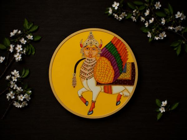 Kamdhenu Cow Pichwai Plate