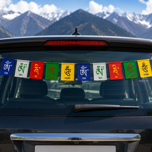Om Mani Padme Hum Prayer Flag (For Car)