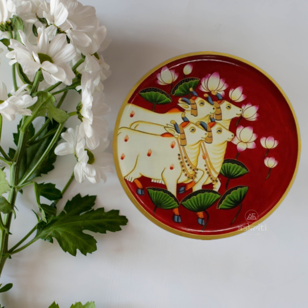 Four Divine Cows Pichwai Plate