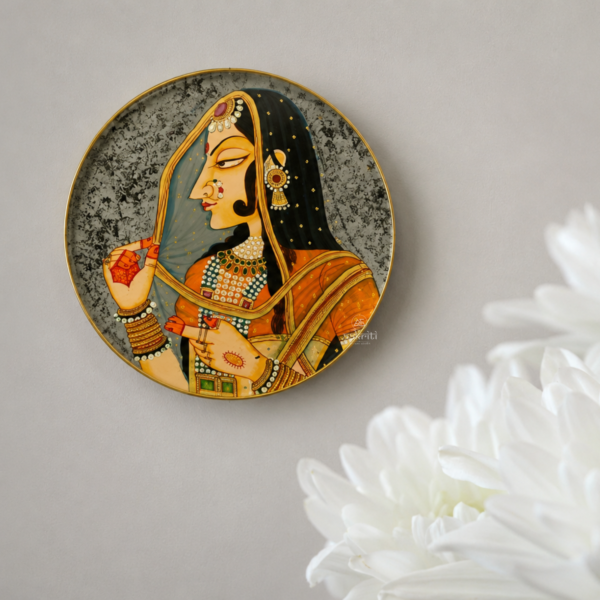 Grey Ragini Pichwai Plate