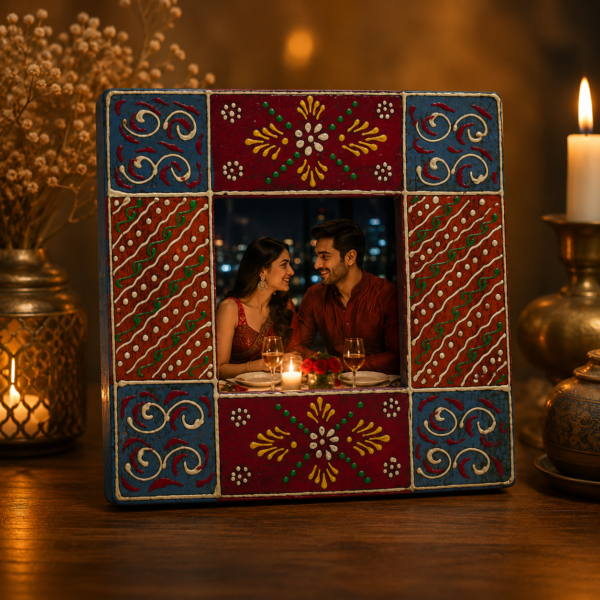 Hand Painted Wooden Table Photo Frame