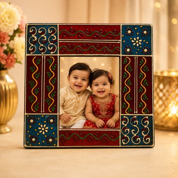 Multicolor Hand Made Wooden Table Photo Frame