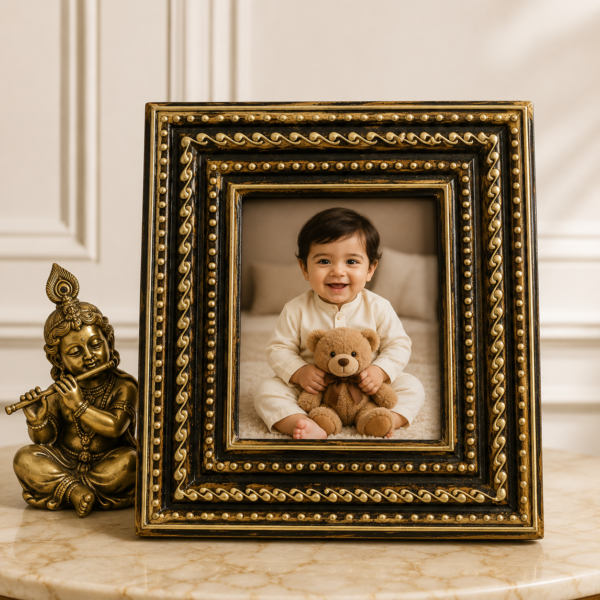 Brown Wooden Color Table Photo Frame